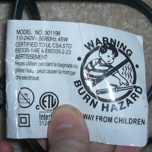 ion Titanium Pro Curling Iron Adjustable Heat to 450°F Model 301198 Swivel Cord - Picture 4 of 8